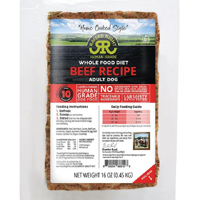 Raised Right Adult Dog Beef Recipe 1 Lb