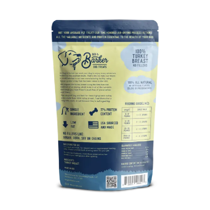 Beg & Barker Turkey Breast Strip Dog Treats 4oz