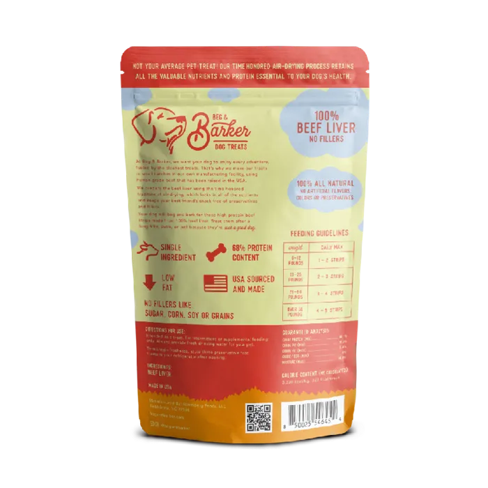 Beg & Barker Strips Beef Liver Dog Treats 4oz