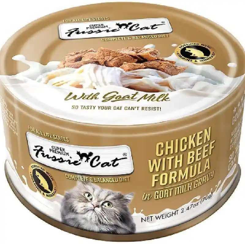 Fussie Cat Chicken/Beef in Goat Milk 2.47oz