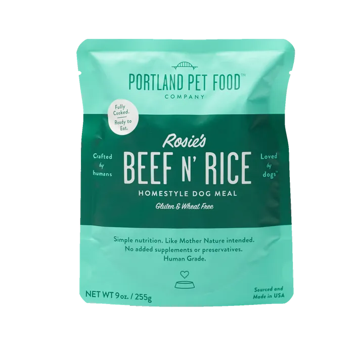 Portland Pet Food Meal Pouch - Rosie's Beef N' Rice 9oz 8pk