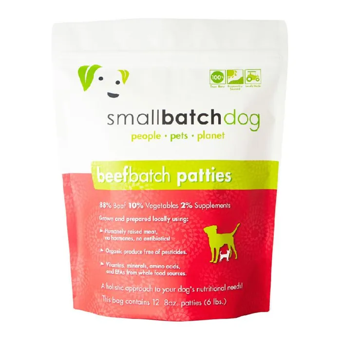 Smallbatch Dog Raw Frzn Beef Patties 6-lb