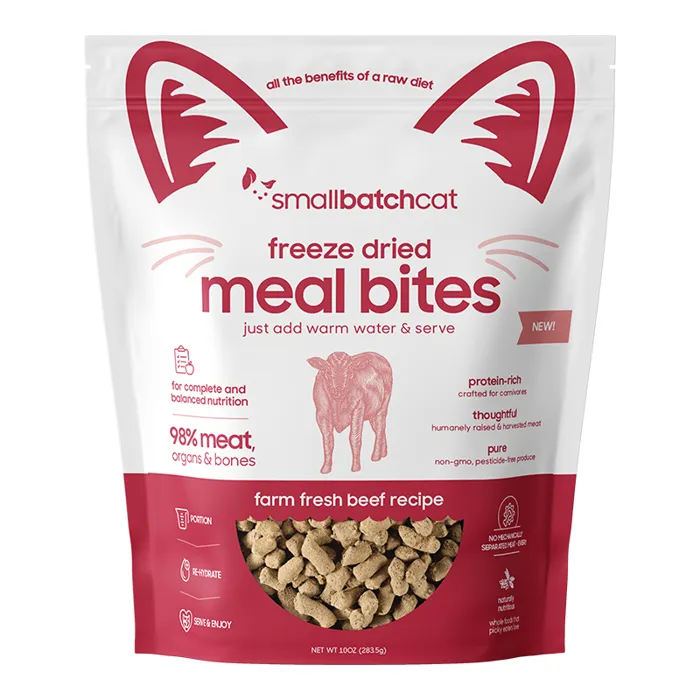 Small Batch Cat Food Fd Mealbites Beef 10 Oz