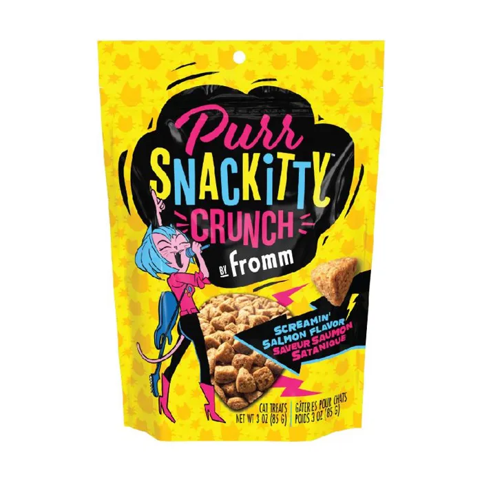 Fromm PurrSnackitty Crunch Screamin' Salmon 3 oz bag front
