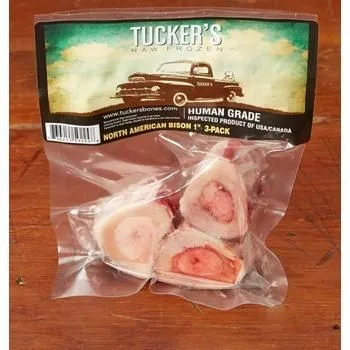Tucker's Raw Frozen Bison Bone 1" 3 Pack