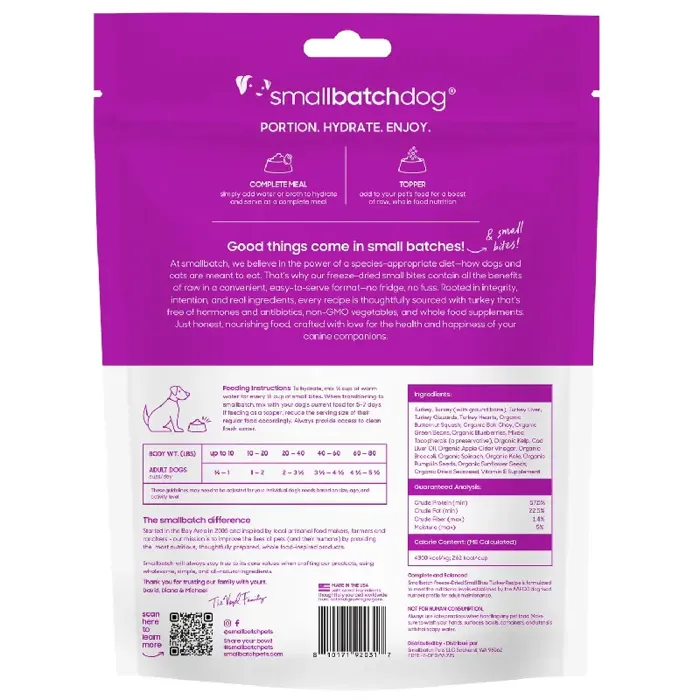 Smallbatch FD Dog Small Bites Turkey 7oz