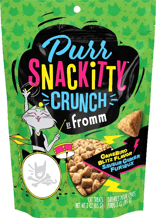 Fromm PurrSnackitty Crunch Gamebird Blitz 3 oz front artwork