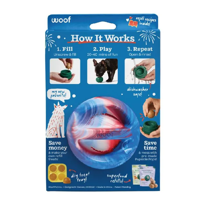 Woof Dog Toy Pupsicle Holiday Fourth Of July Large