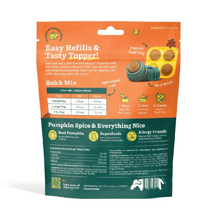 Woof Pupscicle Treat Mix Pumpkin Spice 5.5oz