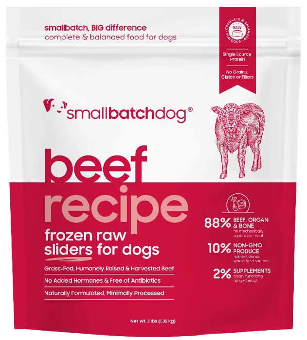 Smallbatch Dog Raw Slider Beef 3#