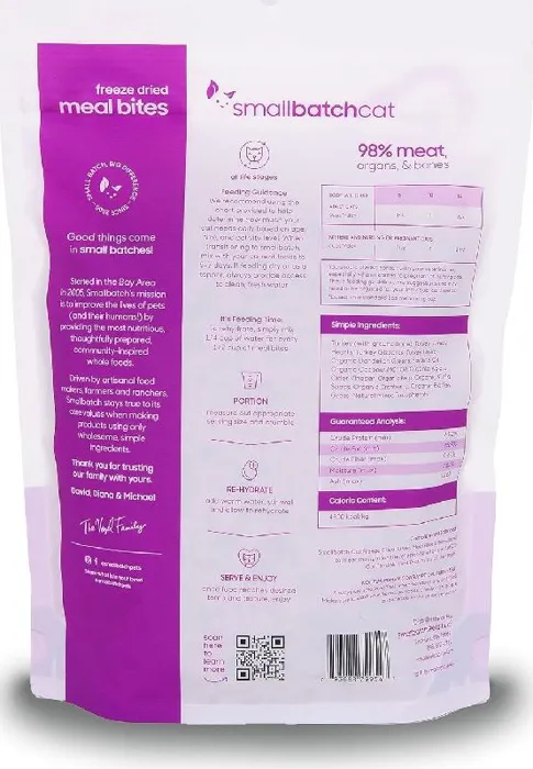 Small Batch Cat Food Fd Mealbites Turkey 10 Oz