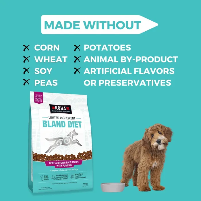 Koha Dry Lid Bland Diet Beef Brown Rice 3.5#